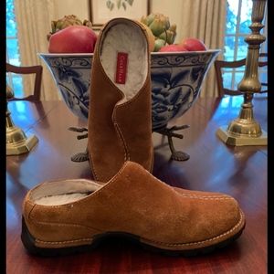 Cole Haan Suede Shearling Lined Slip 6B